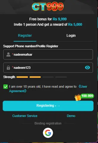 ct999 game register image